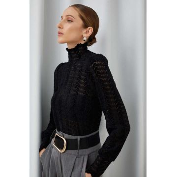 Answear Lab longsleeve culoarea negru, cu turtleneck