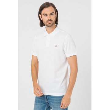 Tricou polo din bumbac cu model pique