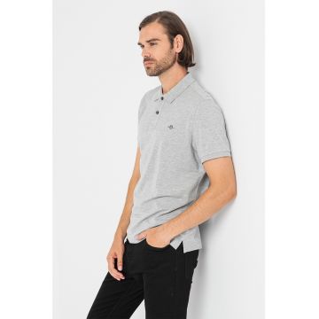 Tricou polo din bumbac cu model pique