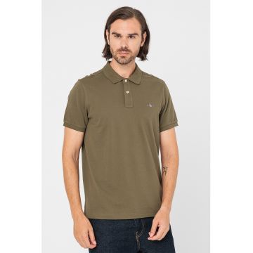 Tricou polo din bumbac cu model pique