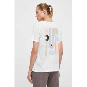 Burton tricou din bumbac femei, culoarea alb