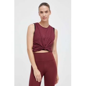 Casall top de antrenament Soft Texture culoarea bordo