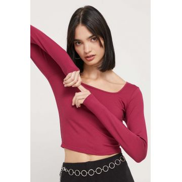 Hollister Co. longsleeve femei, culoarea violet