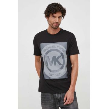 Michael Kors tricou lounge din bumbac culoarea negru, cu imprimeu