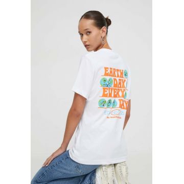 On Vacation tricou din bumbac femei, culoarea alb