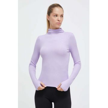 Puma longsleeve femei, culoarea violet, cu turtleneck