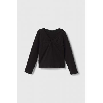 Sisley longsleeve copii culoarea negru