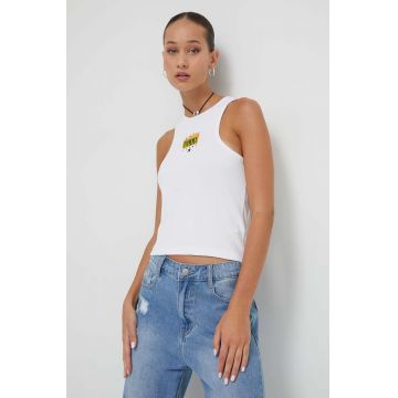 Tommy Jeans top femei, culoarea alb