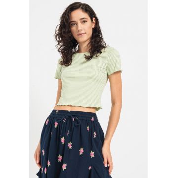 Tricou crop cu dungi Madi