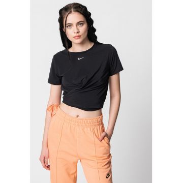 Tricou crop cu model rasucit - pentru antrenament One Luxe