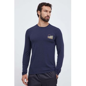 Viking longsleeve sport Escalante culoarea albastru marin, cu imprimeu