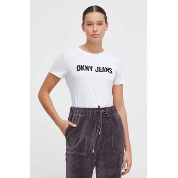 Dkny tricou femei, culoarea alb