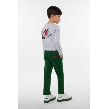 Kenzo Kids longsleeve din bumbac pentru copii culoarea gri, cu imprimeu