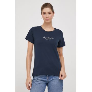 Pepe Jeans tricou din bumbac Wendys femei, culoarea albastru marin