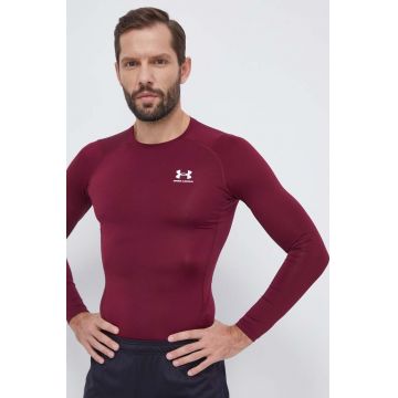 Under Armour mânecă lungă de antrenament culoarea bordo, neted