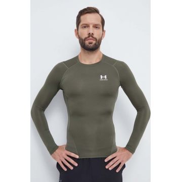 Under Armour mânecă lungă de antrenament culoarea verde, neted