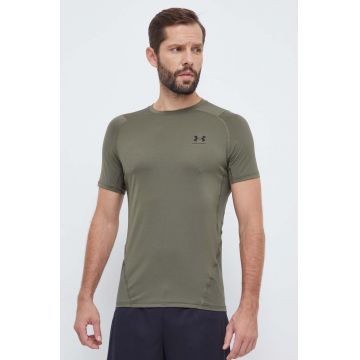 Under Armour tricou de antrenament culoarea verde, neted