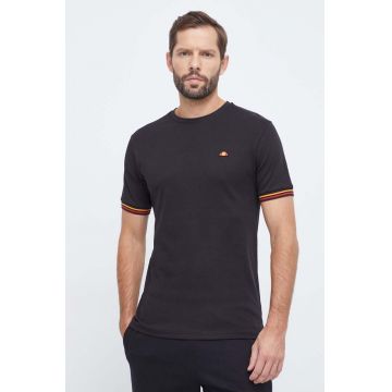 Ellesse tricou din bumbac barbati, culoarea negru, neted