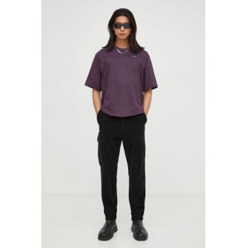 G-Star Raw tricou din bumbac culoarea violet, neted