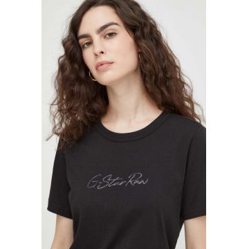 G-Star Raw tricou din bumbac femei, culoarea negru