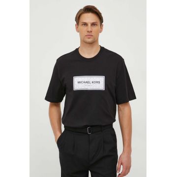 Michael Kors tricou din bumbac barbati, culoarea negru, cu imprimeu