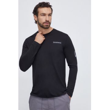 Smartwool longsleeve sport Outdoor Patch Graphic culoarea negru, cu imprimeu