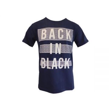 Tricou barbat, albastru cu logo Back in Back, L