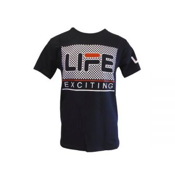 Tricou barbat, albastru inchis cu logo Life Exciting, M