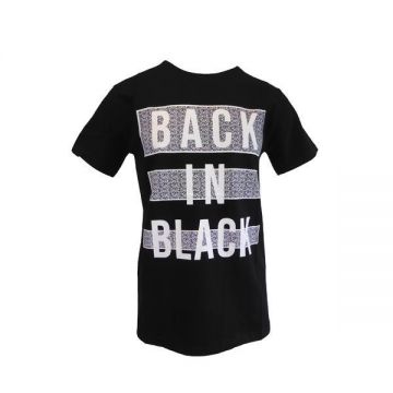 Tricou barbat, negru cu logo Back in Back, L