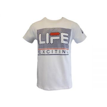 Tricou Mastiff barbat, alb cu logo Life Exciting, M