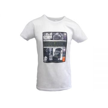 Tricou barbat Scarface, alb, marime S