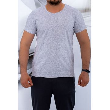 Tricou Barbati D237 Gri | Fashion