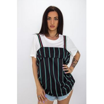 Tricou Dama S9182 Alb-Negru | Fashion