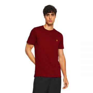 Tricou IZOD cu logo brodat, Rosu Merlot, Marimea M