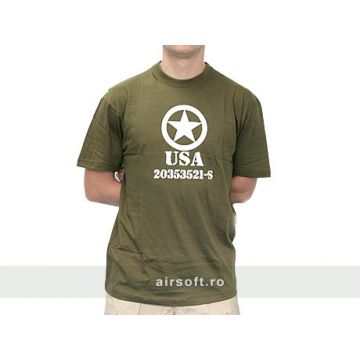 TRICOU OLIV CU IMPRIMEU ALLIED STAR