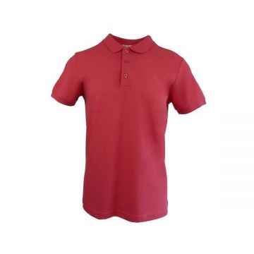 Tricou polo barbat, regular fit, cu broderie logo discreta, corai, marime 2XL