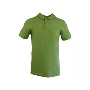 Tricou polo barbat, regular fit, cu broderie logo discreta, verde fistic, marime 2XL