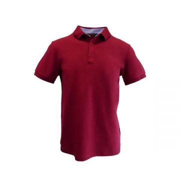 Tricou polo barbat, regular fit, rosu bordeaux, marime 2XL