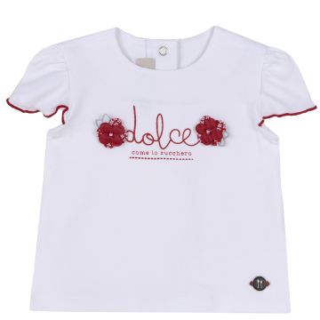 Tricou copii Chicco, alb cu model, 67531