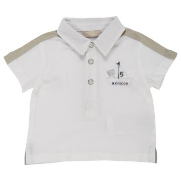 Tricou polo, maneca scurta, copii Chicco, baieti, alb, 33424