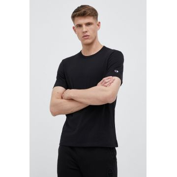 Champion tricou din bumbac culoarea negru, neted