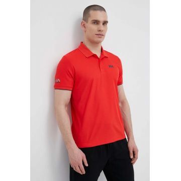 Helly Hansen tricou polo barbati, culoarea rosu, neted