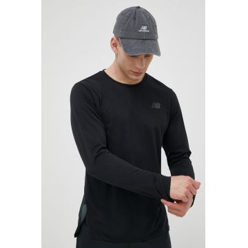 New Balance longsleeve pentru alergare Q Speed culoarea negru, neted