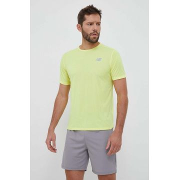 New Balance tricou de alergare Impact Run culoarea galben, neted