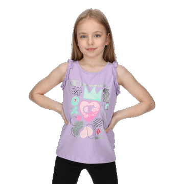 GIRLS FLOWER SLEEVELESS T-SHIRT