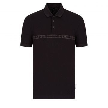 Polo shirt with logo lettering XL