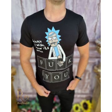 Tricou de bărbați, Slim Fit, Negru cu imprimeu - TR1043