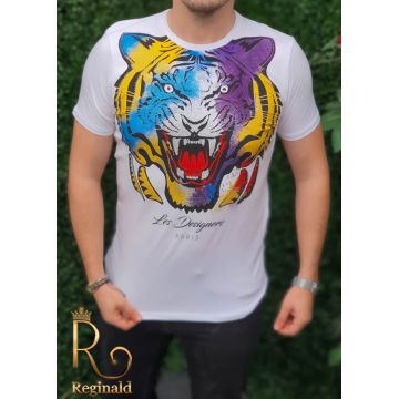 Tricou de barbati slim fit alb TIGER Le Designers - TR167