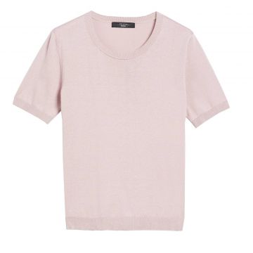 Cotton and silk yarn T-shirt L