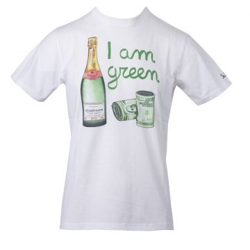 T-shirt men cotton classic green money l